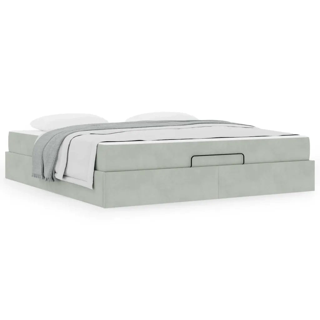 vidaXL Struttura del letto Grigio chiaro 180 x 200 cm Velluto