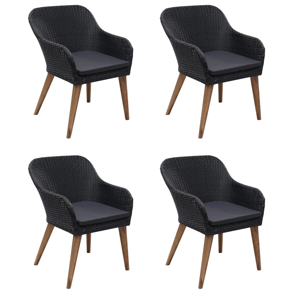 Set da pranzo da giardino mobili da esterno 5 pezzi nero 02_0013882