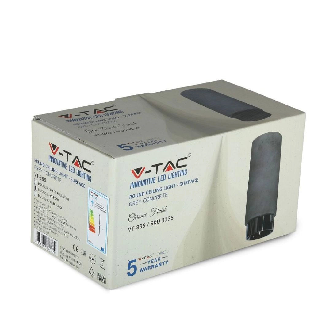 METALE DI GYPSUM CORITTO GU10 con fondo cromato in cemento grigio