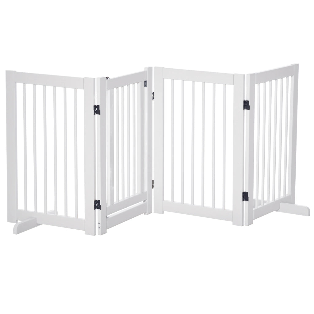 Cancello per Cani in Legno ¨C Minimal ¨C Bianco 204x75 cm