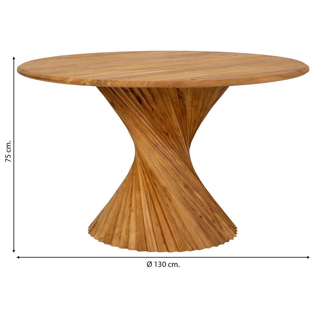 Tavolo da pranzo in legno marrone chiaro 130x130x75h cm