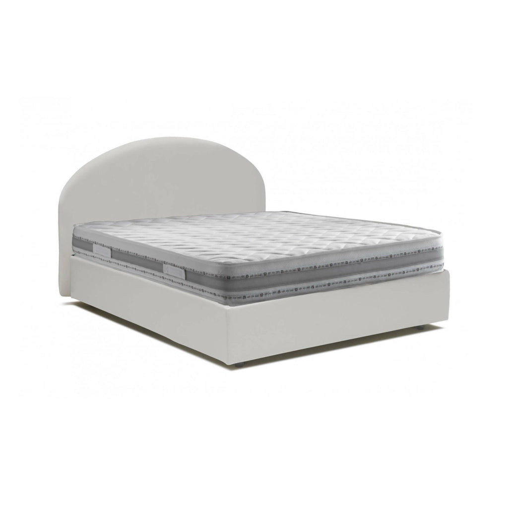 Letto Matrimoniale Ayur, Letto Matrimoniale Materasso Incluso Made in Italy, Bianco