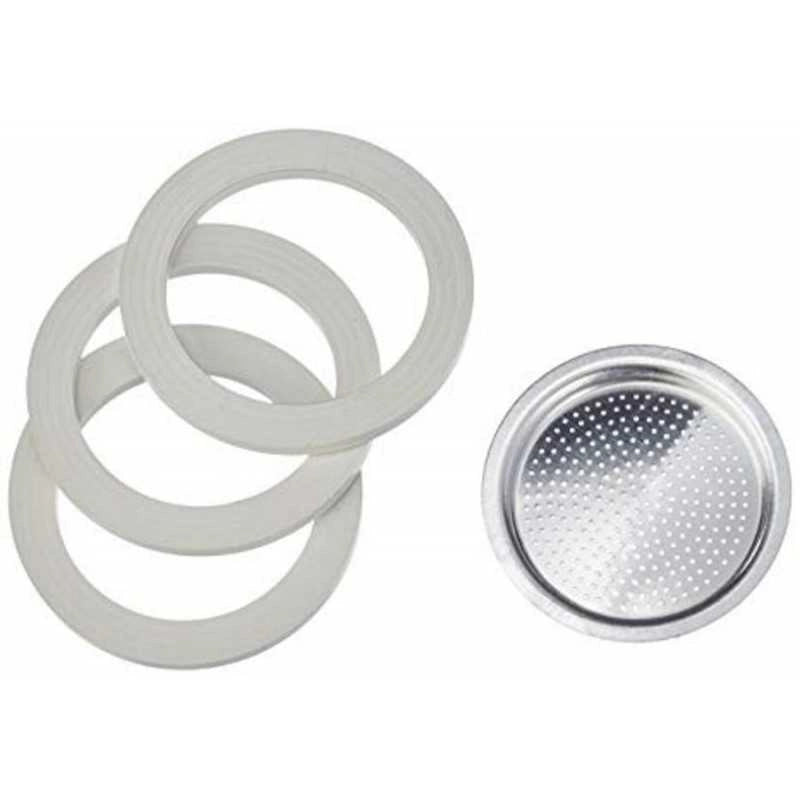 KIT 3PZ GUARNIZIONI CAFFETTIERA MOKA BIALETTI 2 TAZZE   FILTRO ADATTABILE - BIALETTI
