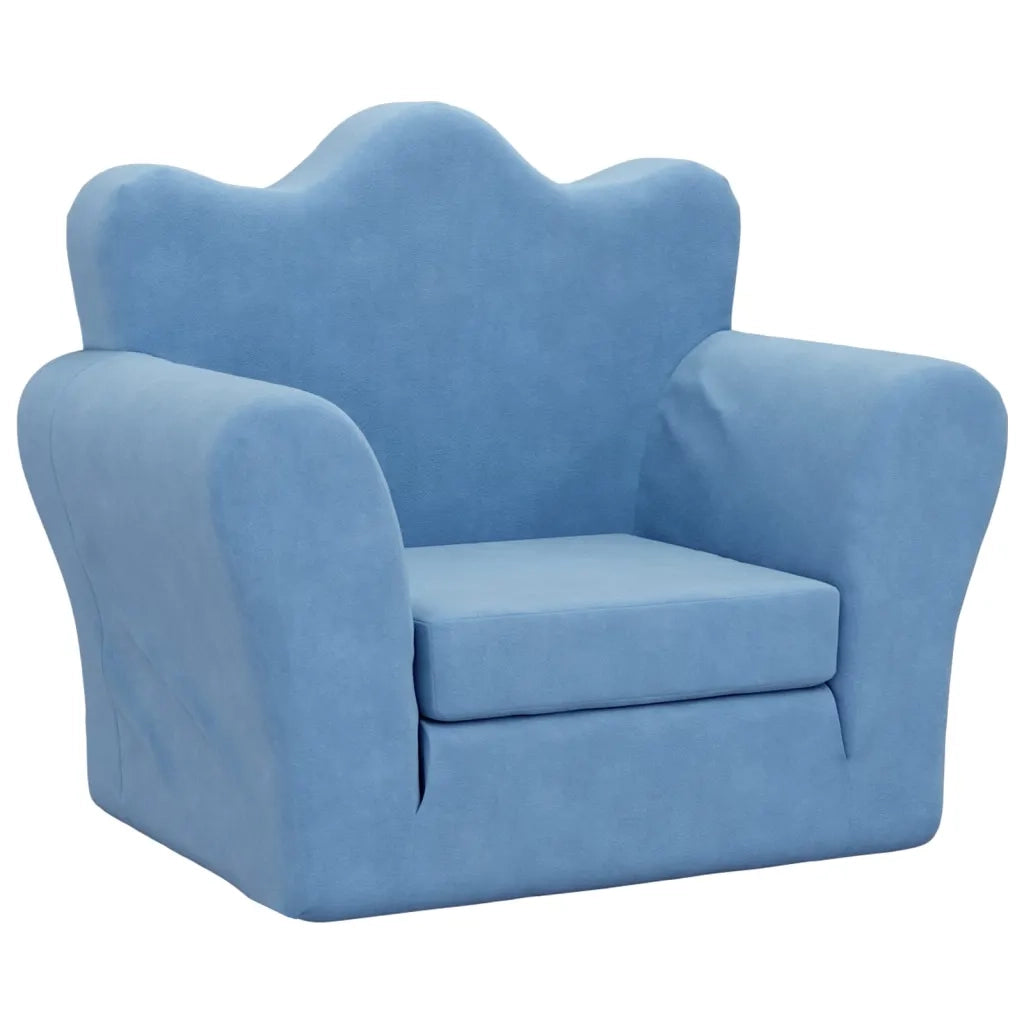 Divano Letto per Bambini-Sofa Letto-Daybed-Divanetto Blu in Morbido Peluche 231224
