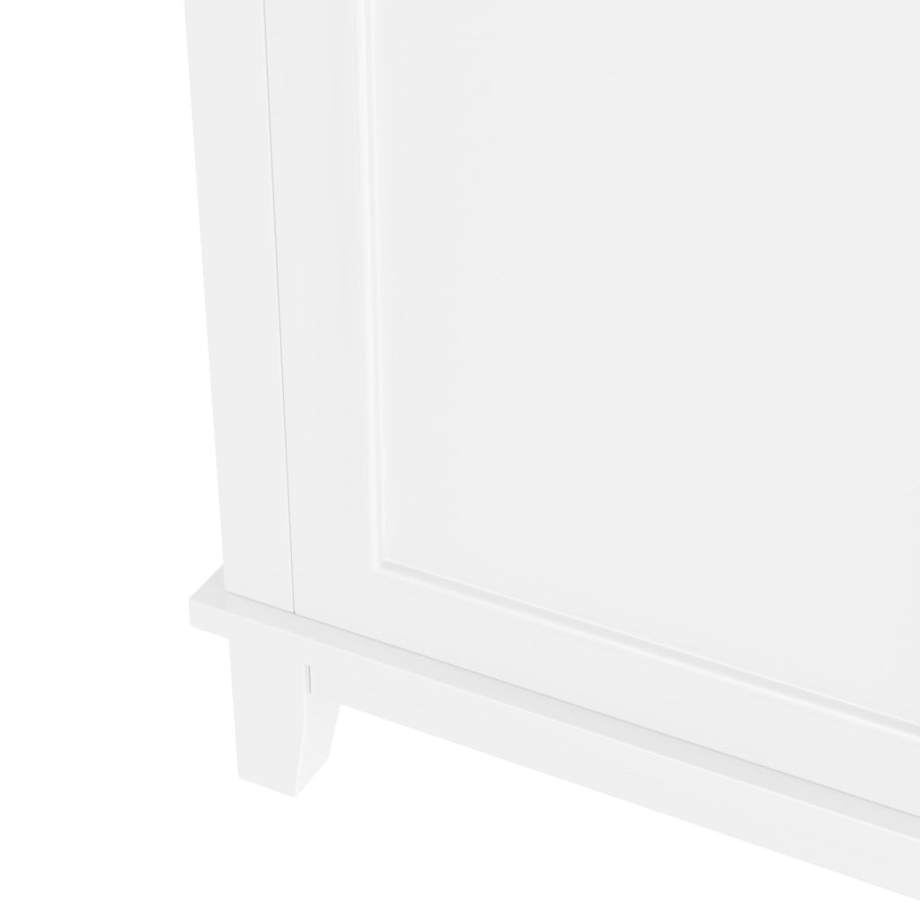 Mobile lavabo 51x34x83 cm in MDF e ceramica bianco, salvaspazio –