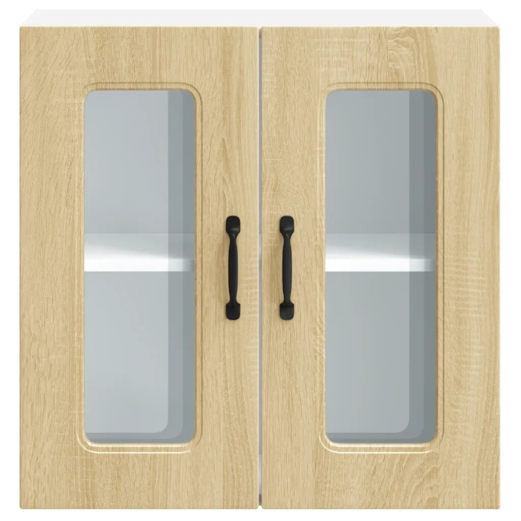 Pensile da Cucina con Porta in Vetro Kalmar Rovere Sonoma 853670