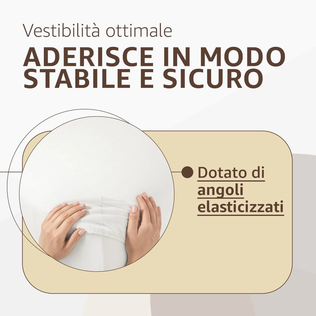 Coprimaterasso Matrimoniale in Cotone 160x190x25 cm con Angoli Elasticizzati - Traspirante e Anallergico