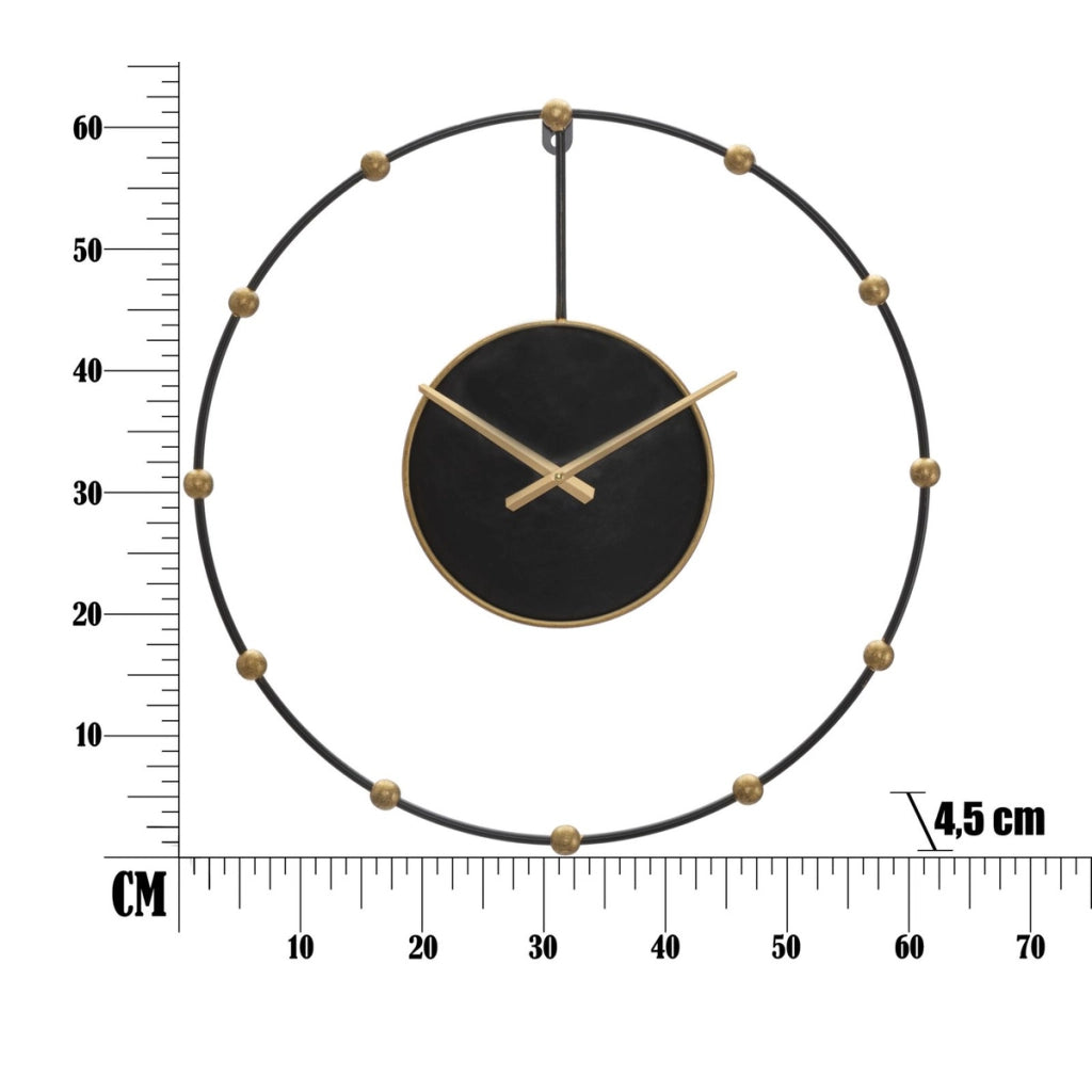 Orologio da Parete VKH244, Nero, Metallo, 61x4,5x61 cm