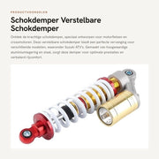 Demper Shocks Verstelbare per Motocicletta/ATV - Lunghezza Totale 340 mm - Distanza Montaggio 305 mm - Lega di Alluminio/Acciaio - Applicazione Universale - Sospensione
