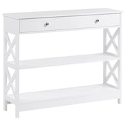 Console credenza Bianca 80 x 100 x 30 cm credenza 1 Cassetto 2 Ripiani Country