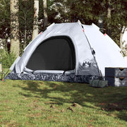 Tenda per 5 Persone-Tenda da campeggio Bianca Tessuto Oscurante a Rilascio Rapido