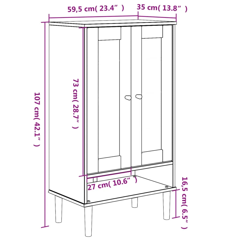 Scarpiera | Mobile per scarpe SENJA Aspetto Rattan Bianco 59,5x35x107 cm Massello