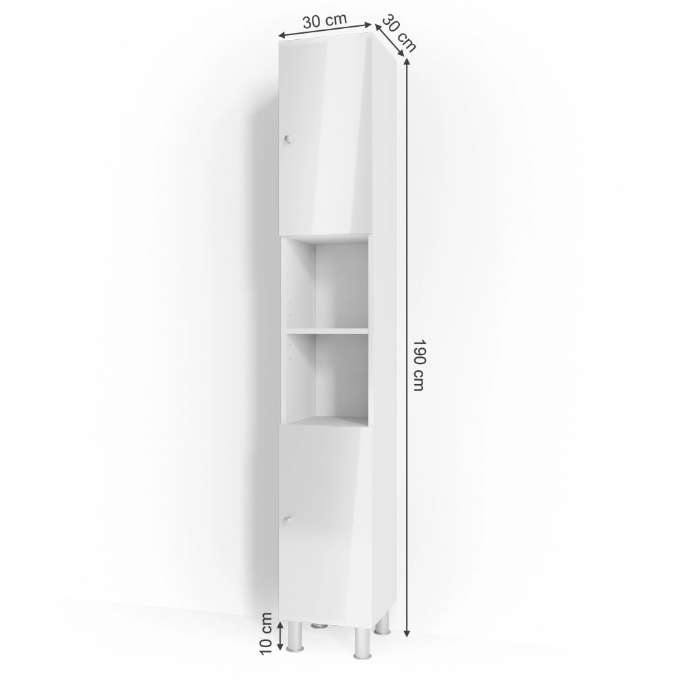 Mobile bagno alto Fynn Bianco lucido 30 x 190 cm Vicco