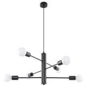 Lampadario Basilik Pure Lume 6 luci nero metallo E27