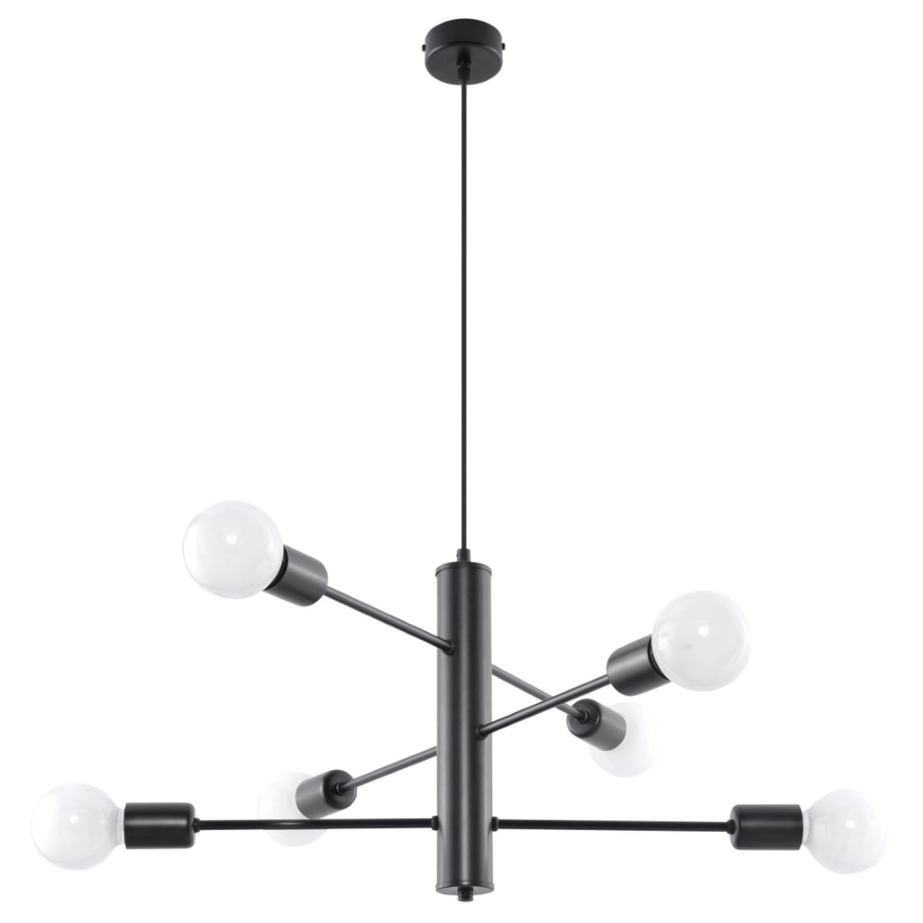 Lampadario Basilik Pure Lume 6 luci nero metallo E27