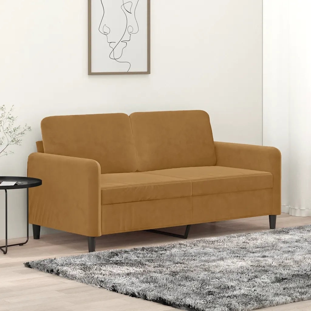 Divano a 2 Posti Marrone 140 cm in Vellutocod mxl 109366