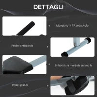 Vogatore Professionale a Tiraggio Centrale per Allenamento da Casa Salvaspazio con Display 130 x 47.5 x 67cm