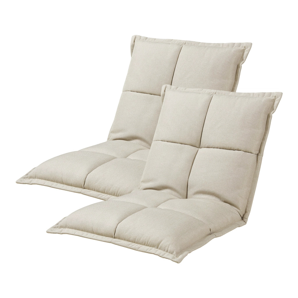 Set di 2 Sedie da Pavimento Deinze con Schienale Regolabile - Beige [en.casa]