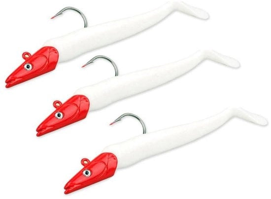 Swimbait 19 g/11 cm - 3 Pezzi - Code di Apertura - Coda Flessibile - Materiale Artificiale Naturale - Anello in Acciaio di Carbonio