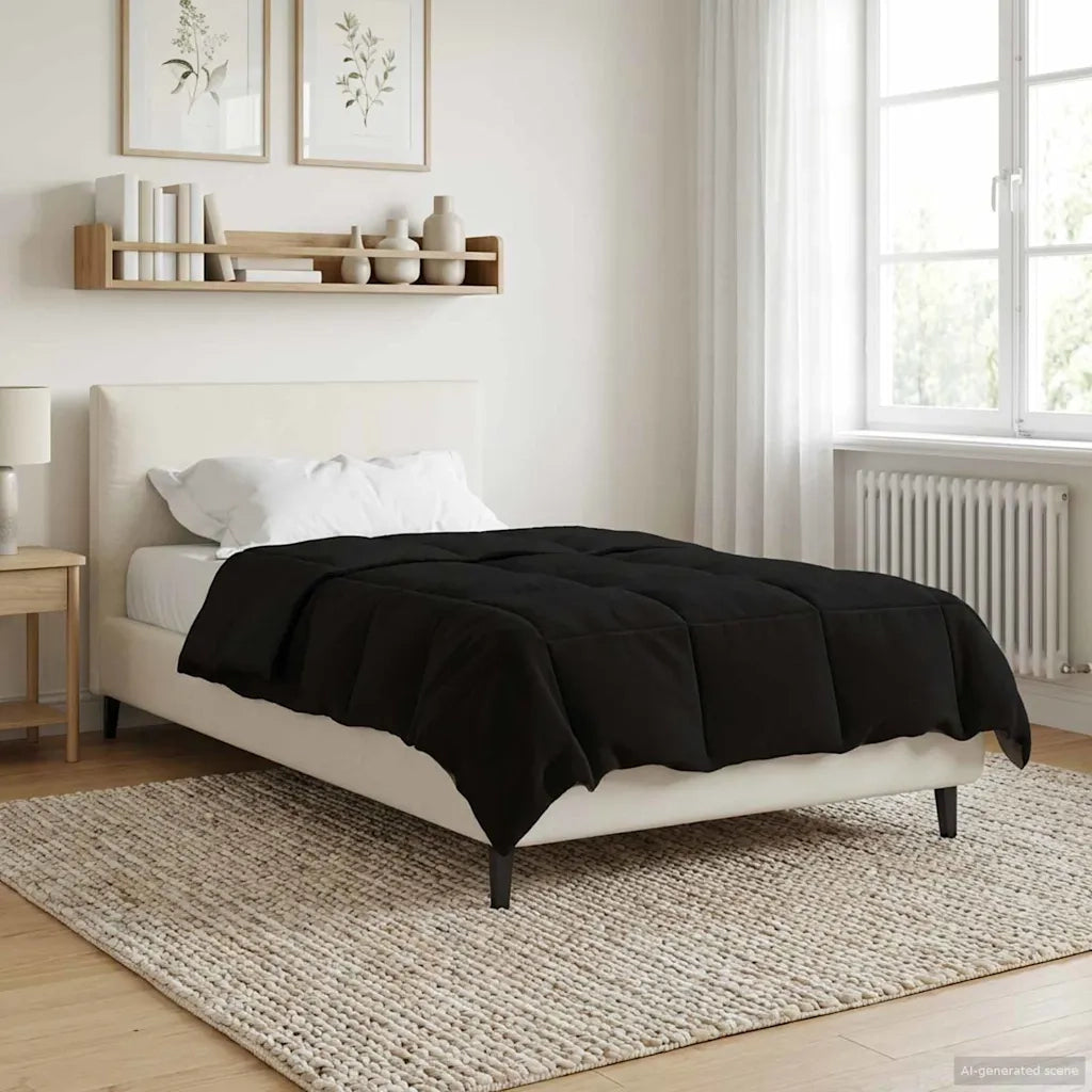 Piumone Completo Annuale Nero 140 x 200 cm Microfibra 42026014