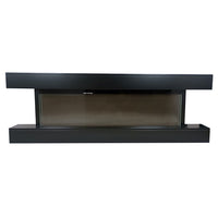 Camino Elettrico da Parete o Incasso Alaro Ultra+ 152x18x52 cm Effetto Fiamma Telecomando in MDF Nero