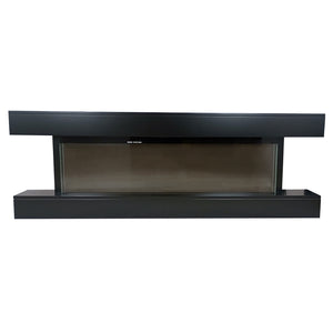 Camino Elettrico da Parete o Incasso Alaro Ultra+ 152x18x52 cm Effetto Fiamma Telecomando in MDF Nero