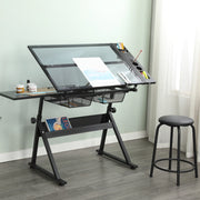 Tavolo con piano inclinabile 0-75° in MDF e metallo nero