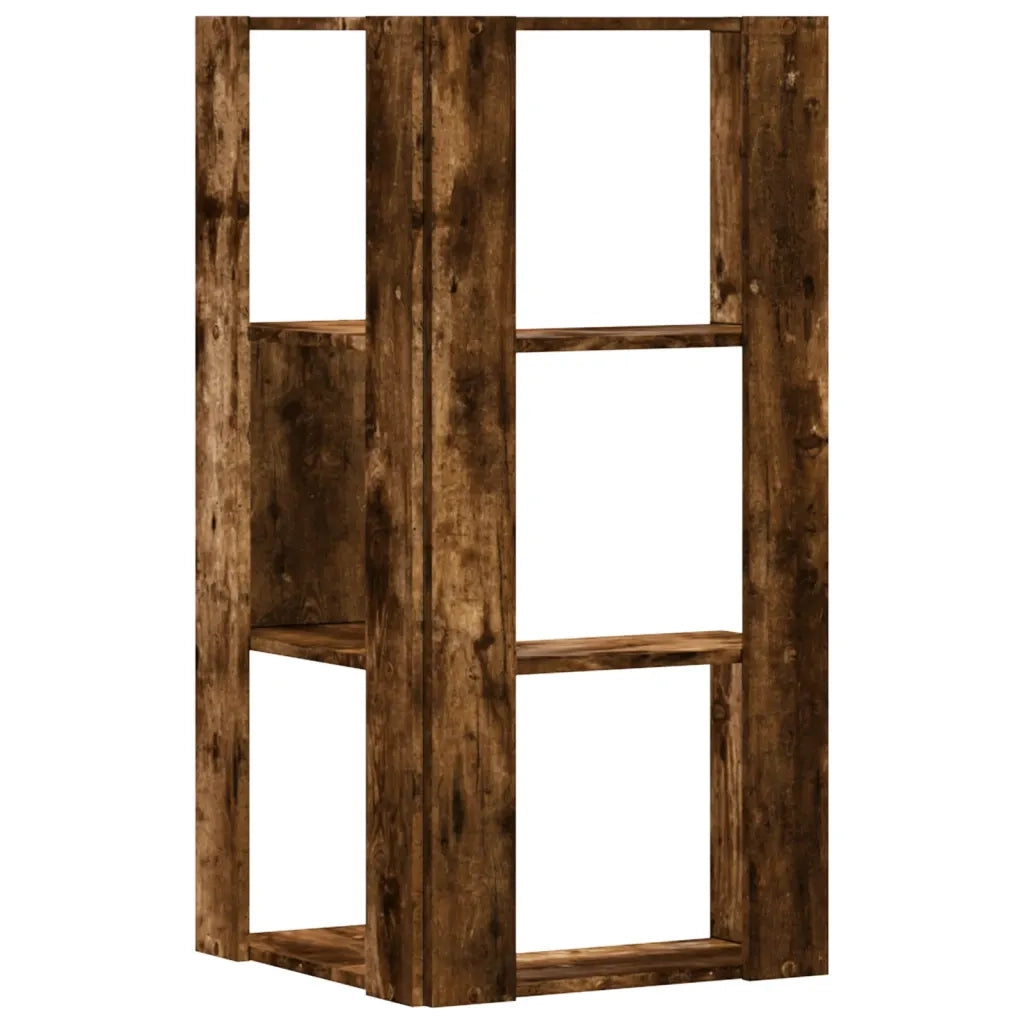 vidaXL Libreria Angolare 3Ripiani Rovere Fumo 50x50x102 cm Multistrato