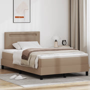 Letto a Rete con Materasso Cappuccino 120x200 cm Pelle Sintetica