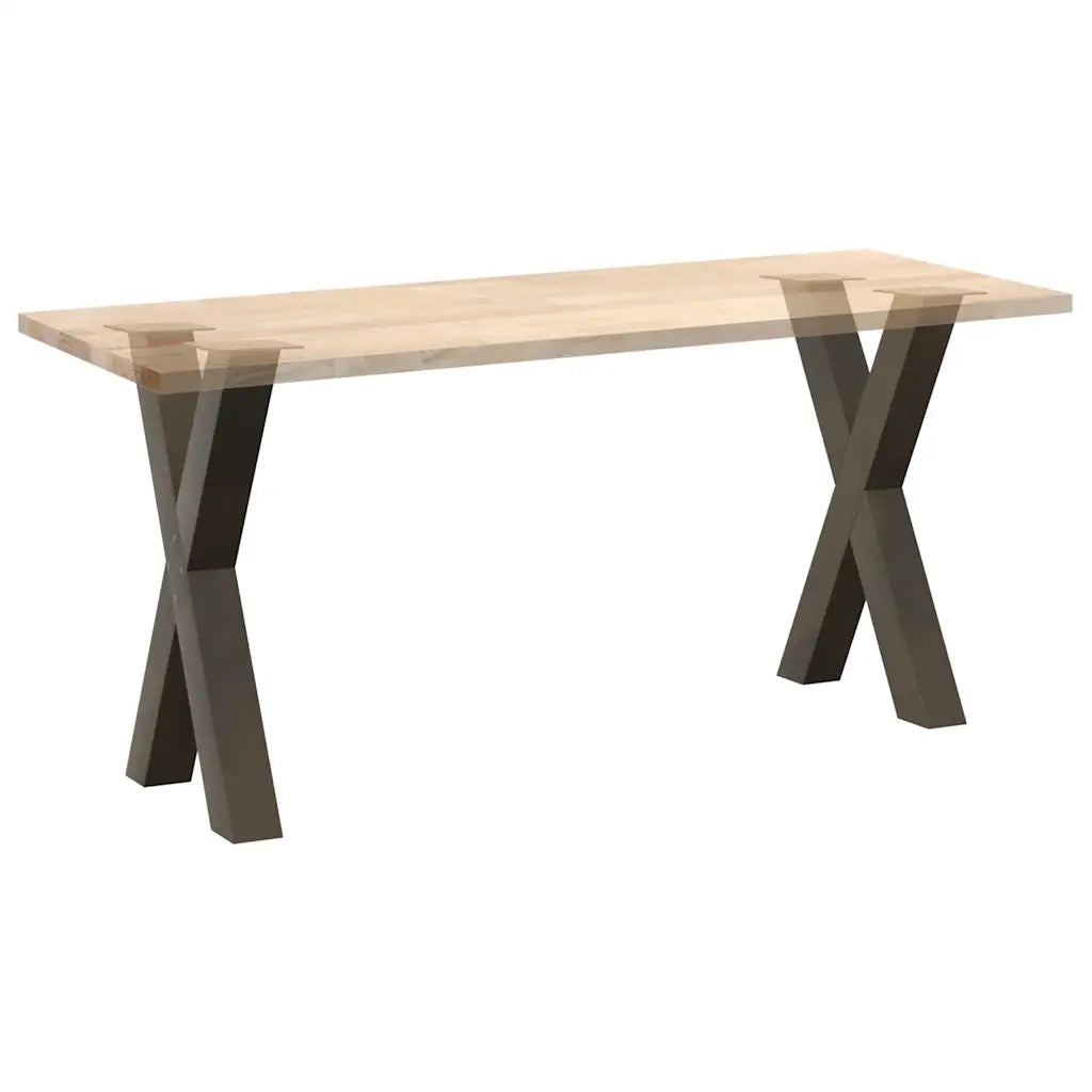vidaXL Gambe per tavolo da pranzo a forma di X 2 pz in acciaio naturale 50x(72-73) cm