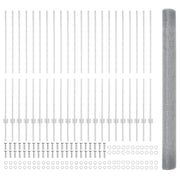 Recinzione in Filo Saldato con 44 U Post Argento 1.4x50 m Acciaio