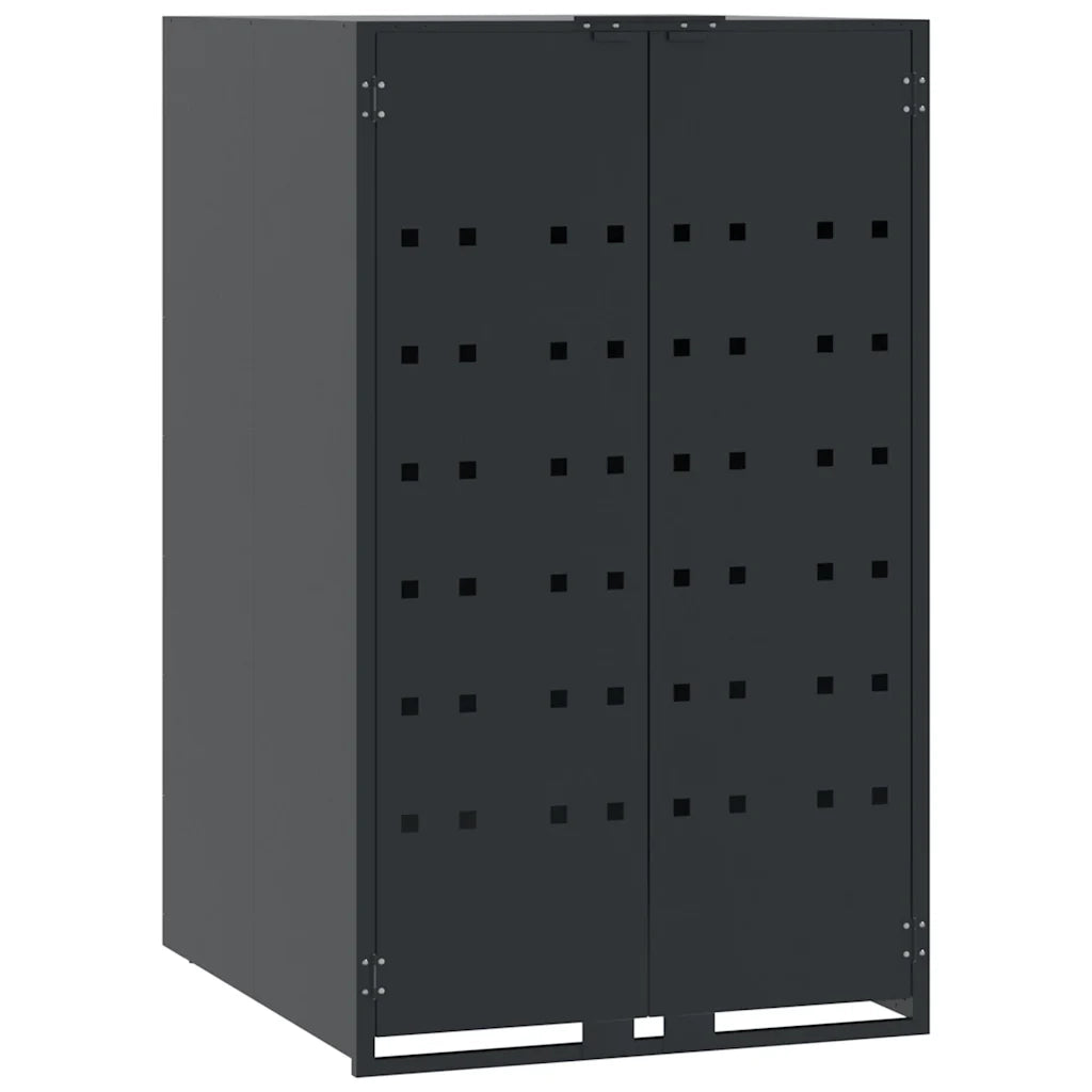 Copribidone con Ruote 5 Bidoni Antracite 345x79x117cm Acciaio 3279985