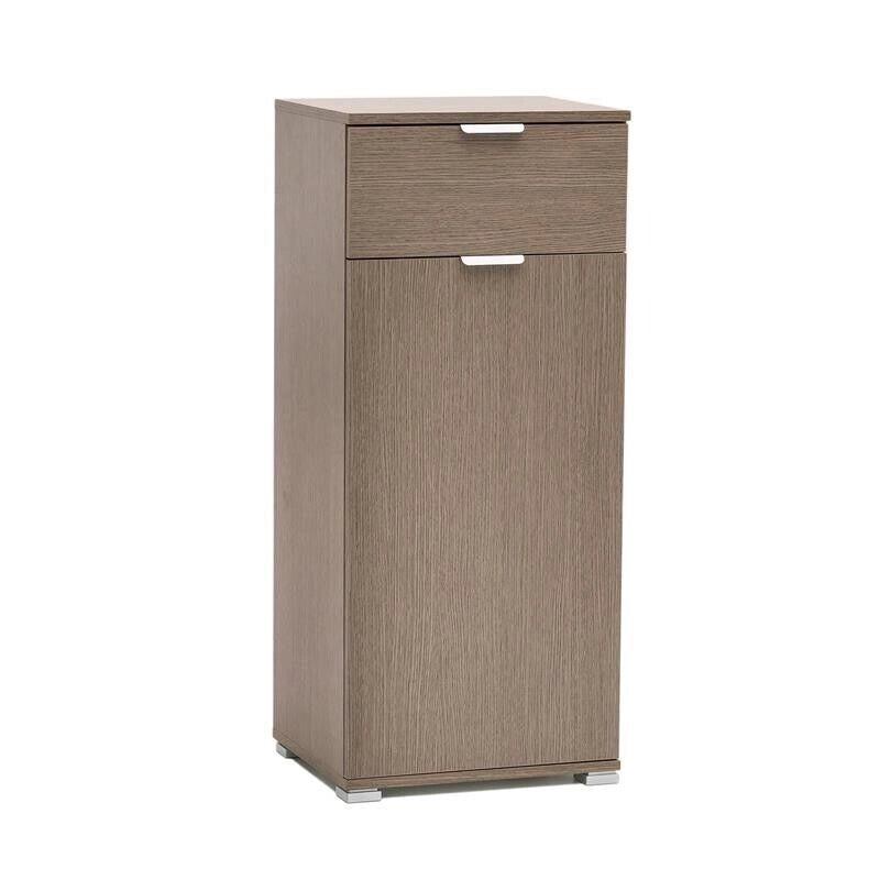 MOBILE ALTO CON ANTA E CASSETTO ROVERE GRIGIO 45 X 38 X H103 CM