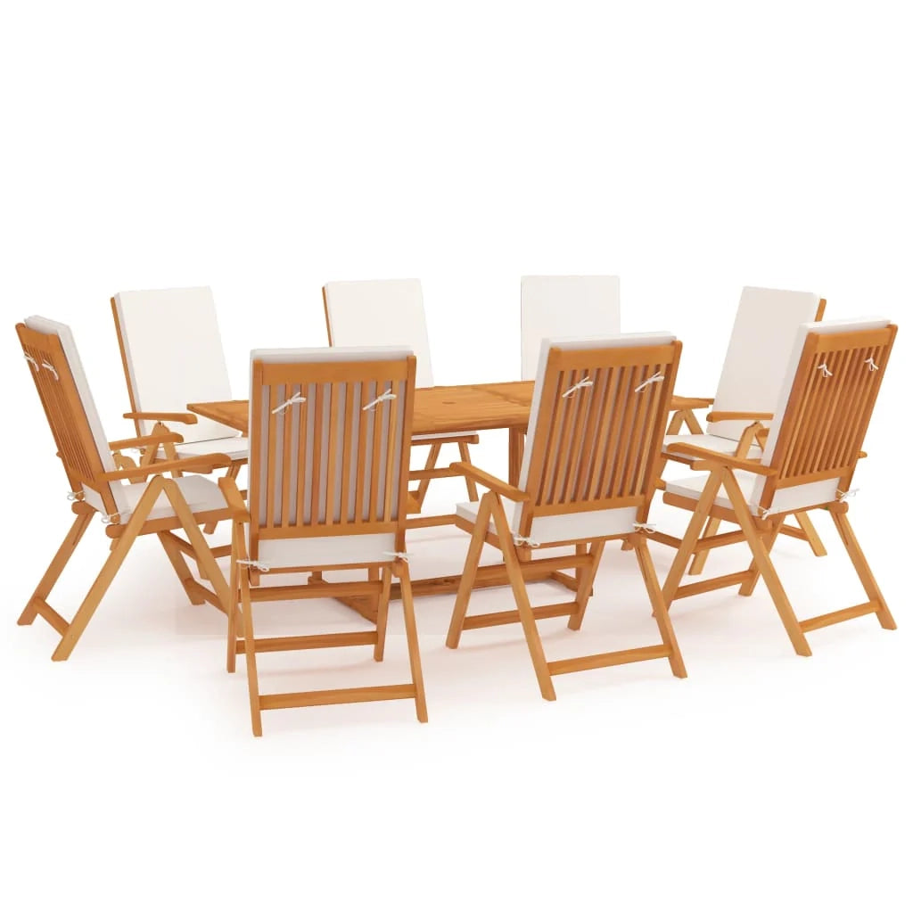 Set di mobili da giardino mobili da esterno 9 pezzi con cuscini legno massello di teak 02_0017950