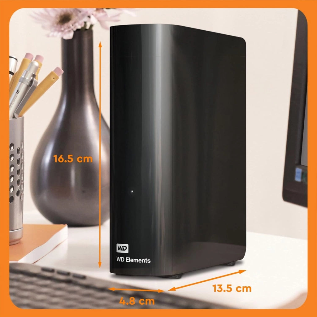 22 TB Elements Hard Disk Esterno per Desktop, USB 3.1 Gen 1, Ideale per espandere facilmente lo spazio di archiviazione e conservare foto, musica, video e file importanti, Nero