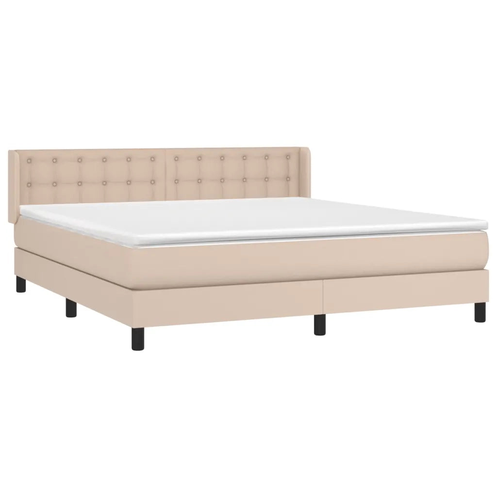 Giroletto a Molle con Materasso Cappuccino 160x200cm Similpelle