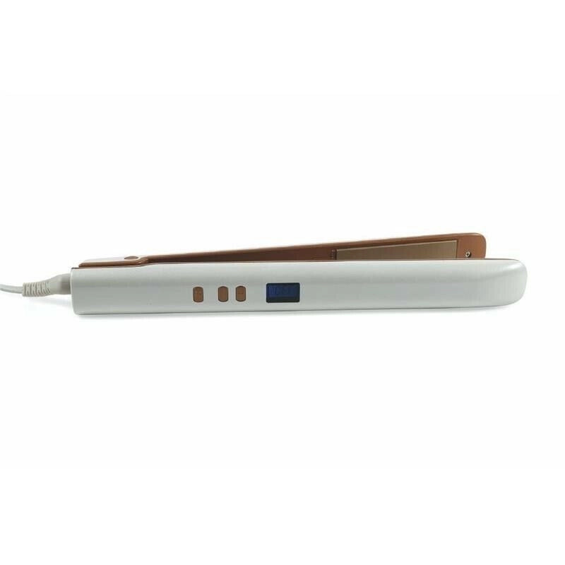 PIASTRA PER CAPELLI DIGITALE IN ACCIAIO E PLASTICA 30 W IN COLORE BIANCO ORO