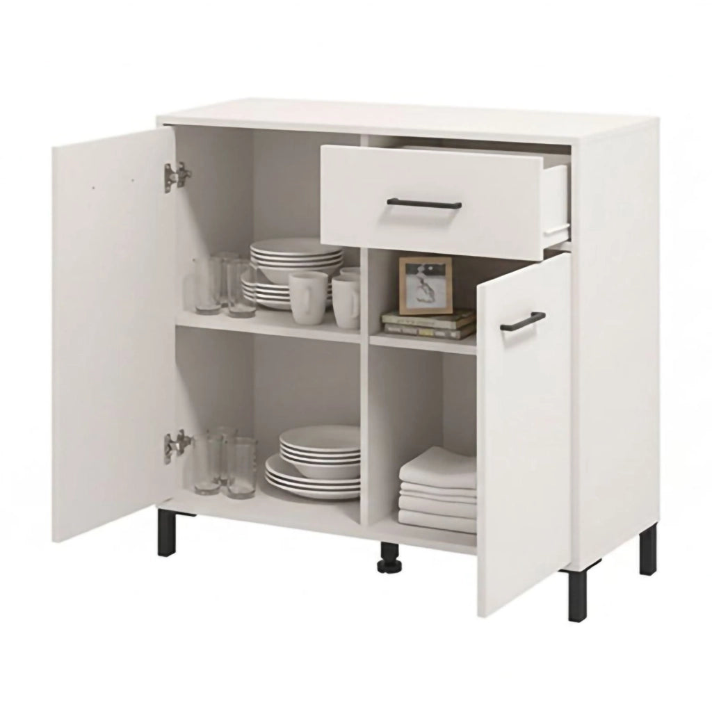 Madia Laerruu, Credenza un Cassetto, 93x40x90h cm Bianco Crema
