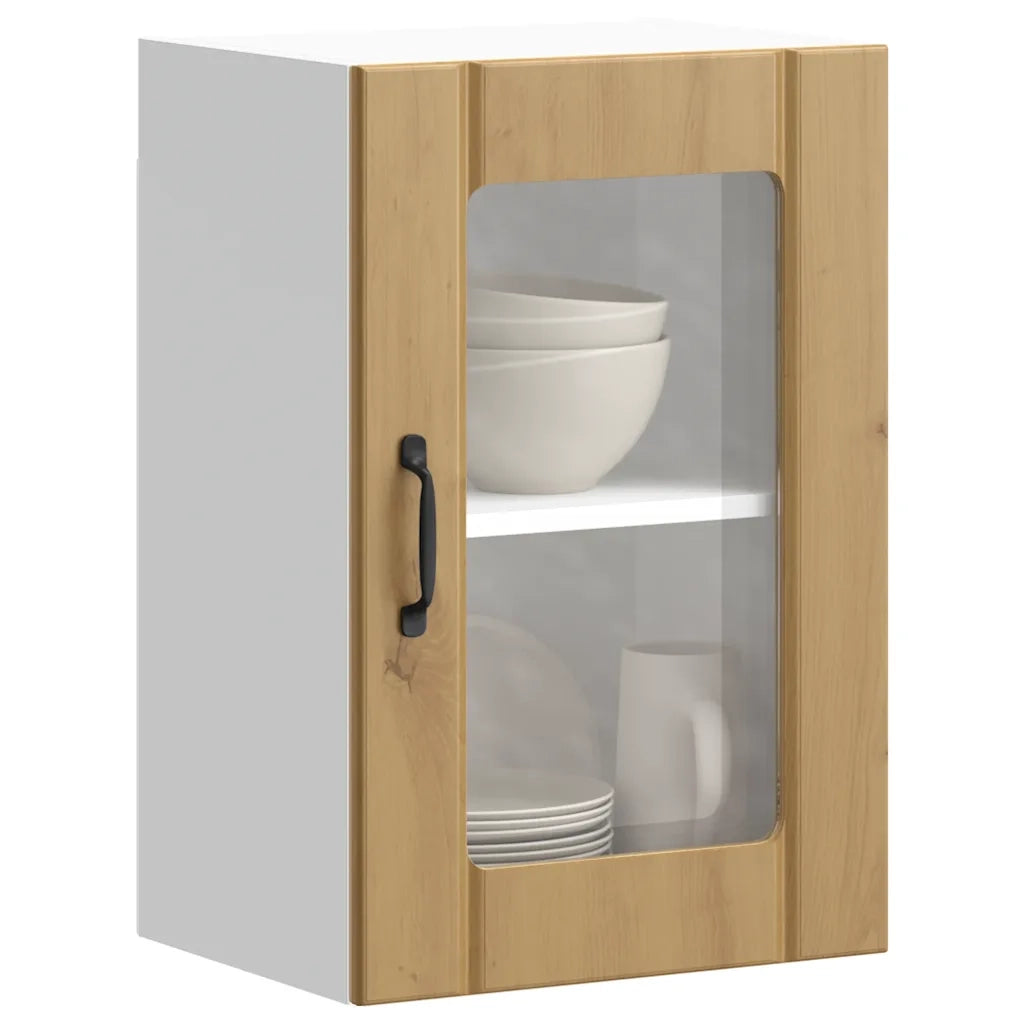 Pensile da Cucina con Porta in Vetro Lucca Rovere Artigianale