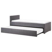 Divano Letto estraibile 90 x 200 cm Rivestimento in tessuto grigio Misura singola sottoletto per ospiti