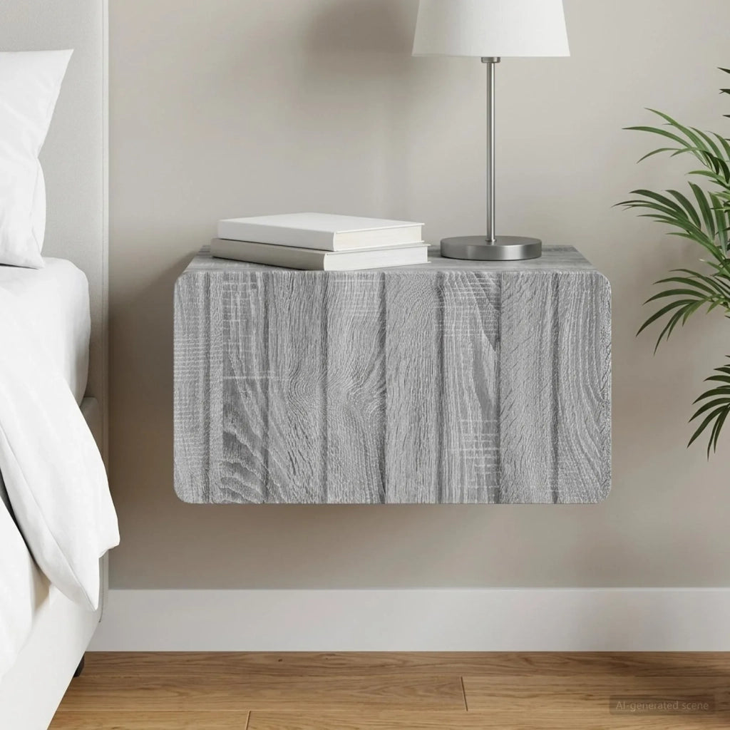 Mobiletto da notte a muro Grigio Sonoma 49 x 34,5 x 24 cm 898287