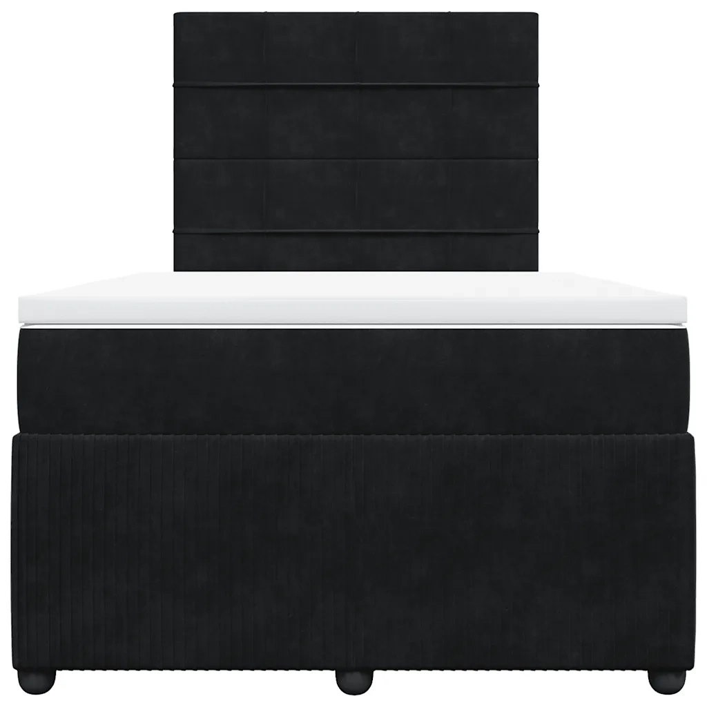 Giroletto a Molle con Materasso Nero 120x200 cm in Velluto 3292312