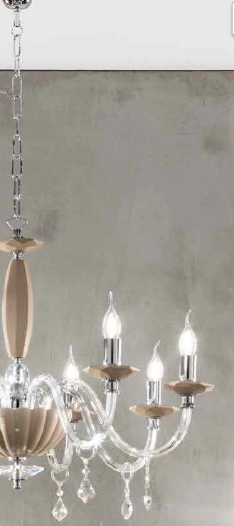 LUME GRANDE CECILIA CRISTALLO TORTORA 1 LUCE ATTACCO E27 CON PARALUME D.40CM