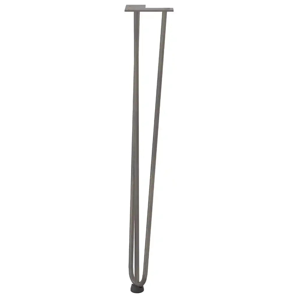 Gambe a forcina per tavoli consolle 4 pz in acciaio naturale 72 cm in acciaio massiccio 4012447