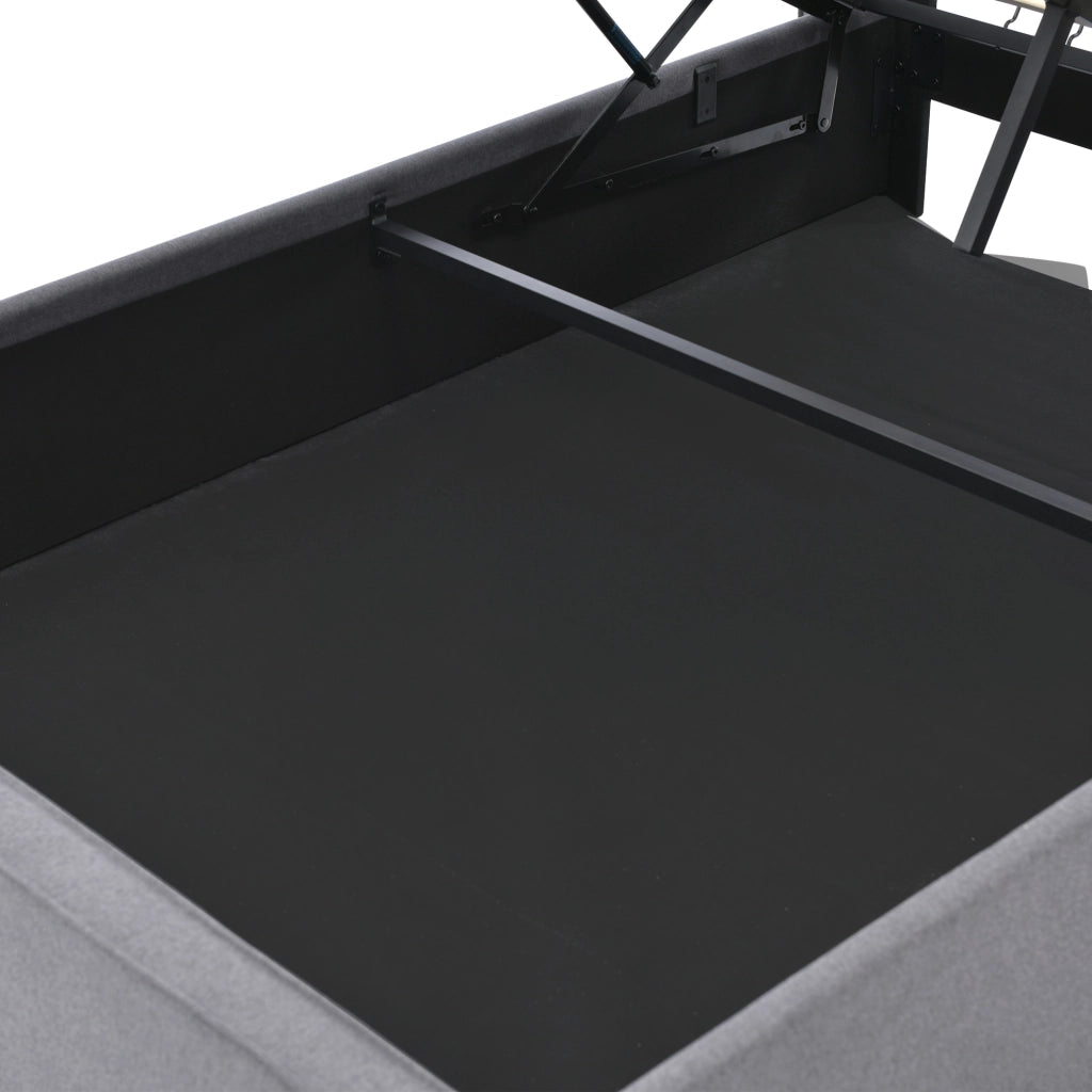 Letto singolo imbottito 90x200 cm con contenitore e testiera trapuntata