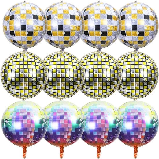 12 pezzi Grande Specchio Sfera Metalliche 22 Pollici per Decorazioni di Festa - Ballooni in Alluminio Mylar per Festa Retro, Matrimonio, Compleanno, Carnevale