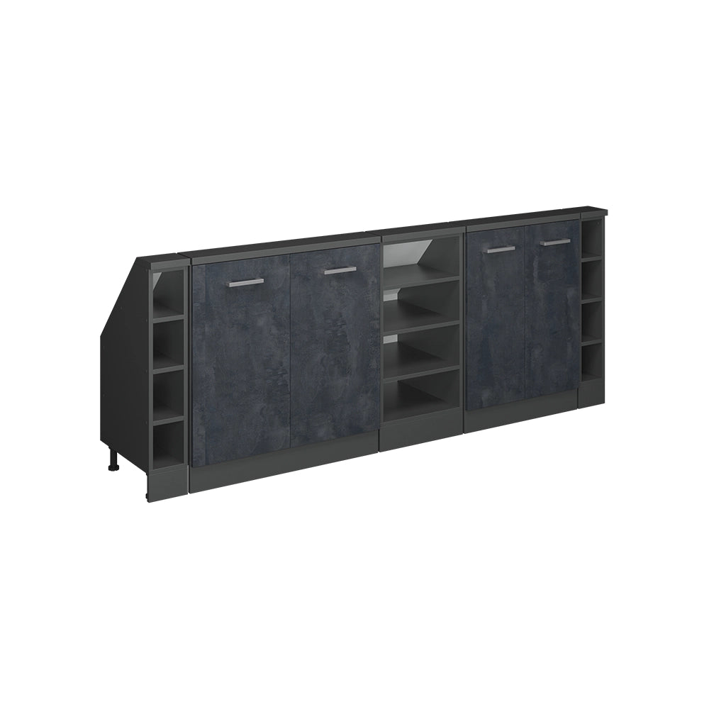 Set di mobili sottotetto Rion Calce nera/Antracite Set di 5 Vicco