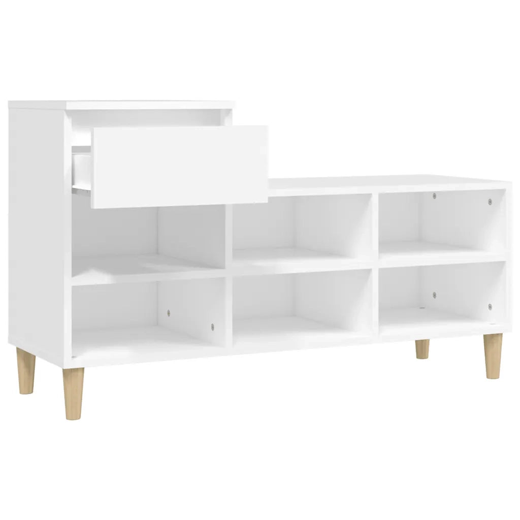 Scarpiera Bianca 102x36x60 cm in Legno Multistrato cod mxl 49560