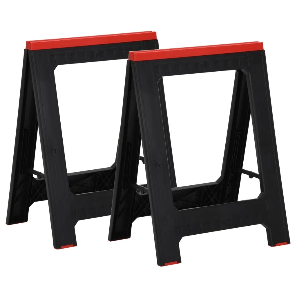 Cavalletti da Lavoro 2 pz Nero e Rosso in Polipropilene 350 kg CFW1599367