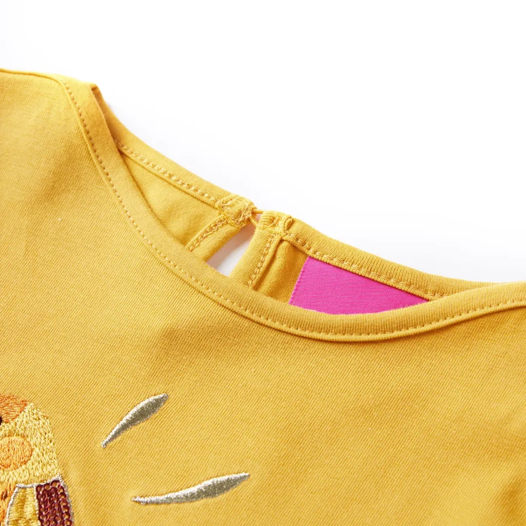 Maglietta per Bambini Maniche Lunghe Ocra Scuro 128cod mxl 132059